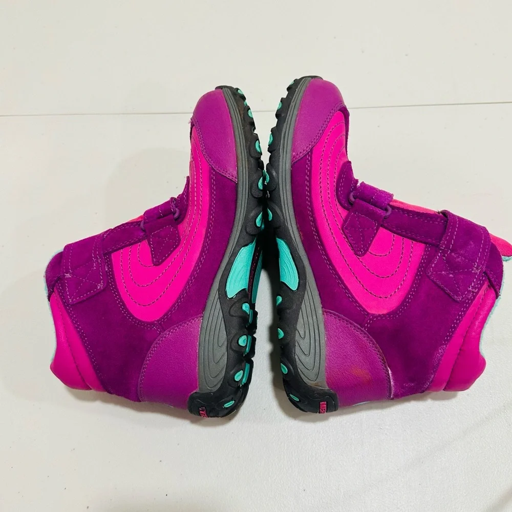 Merrell Youth Size 5M Pink Blue Moab Polar Mid Strap 2.0 Waterproof Snow Boots‎